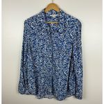 Cooper and Ella Cooper‎ & Ella Womens Blue Floral Button Up Shirt Sz 1X | Classic Casual Office Photo 2