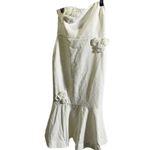 Likely NWT  Ilene White Mermaid Midi Strapless Dress 12 Floral See Description Photo 1