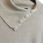 Jeanne pierre Sweater Women M Beige Oversized Collar Cotton Comfy Minimalistic Photo 4