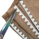 Anthropologie MON RENN embroidered Lisle Pants biscuit size large Photo 11