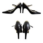 Alfani VINTAGE 90'S BLACK LEATHER MARY JANE POINTED TO PUMPS HEELS S. 9 LIKE NEW Photo 3