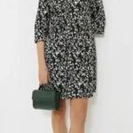 Tuckernuck Verdant Iris Royal Shirt Dress Size S NWT Cotton Floral Pockets Black Photo 2