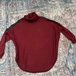 Lole  Wine Burgundy Color Block Turtleneck Sweater Split Hem Tunic Size Small Photo 5