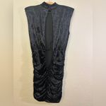 Ronny Kobo Adele Mini Dress Black Crushed Velvet Sleeveless Size S Photo 4