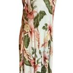 Vtg 90s Tropical Floral Midi Dress Size L Photo 0