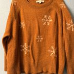Loft Women's cognac Sweater with Snowflake Design Photo 0