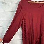 Soft Surroundings Womens 1X Scoop Neck Handkerchief Hem Tunic Sweater Maroon Photo 6