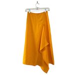 Aritzia Wilfred Autier Tuscan Sun Linen Blend Midi Skirt in Orange Ruffle Photo 4