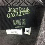 Jean Paul Gaultier Gray & Black Short Sleeve Print Faux Mock Turtleneck Top M Size M Photo 4