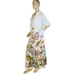 I.N.C. CREAM & GREEN BOTANICAL PRINT KAFTAN STYLE MAXI DRESS NWT (M) Size M Photo 3
