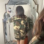 Vintage Camo Oversized Long Sleeve Waffle Knit Sweater Multi Brown Size L Photo 4