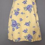 Forever 21  Dress Milkmaid Yellow Cream Floral Size Small Mini Tie Straps Shirred Photo 9