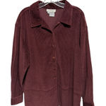J. Jill Vintage Corduroy Shirt Jacket 100% Cotton Cranberry Purple Oversized XL Photo 0