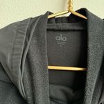 Alo Yoga Black Mixed Media Nylon Oversized Relaxed Hoodie Size Small Gym Travel Photo 5