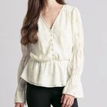 Elizabeth and James  Peplum Top Marshmallow Size XS Photo 2