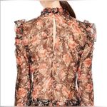 Sandro  Silk Metallic Floral Amina Chiffon Blouse Small Photo 3