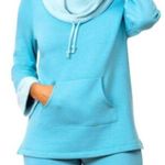 Pajamagram Teal Cowl Neck Fleece Sleep Shirt Top Size M Photo 0
