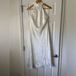 BHLDN  halter neck satin dress with slit white size M Photo 1