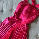 La Femme Pink Pleated Satin Mini Cocktail Dress Size 2 Photo 4