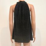 Rachel Roy small metallic shimmer pleated sleeveless keyhole top TS Black Photo 8