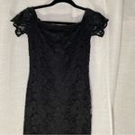 Ambiance Bodycon Dress Juniors S Floral Black Lace Lined Short Sleeve Stretch Photo 4