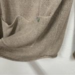 J Jill Beige Linen Open Knit Kangaroo Pocket Sweater Long Sleeve L Lagenlook Tan Size L Photo 7