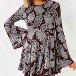 Urban Outfitters Ecote  Boho Burgundy Paisley Dress Photo 0