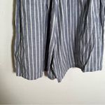 High Paper Bag Waist Shorts Light Blue White Stripes Size XS Photo 7