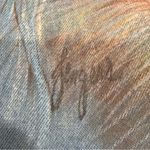 Hand Painted Dog Denim Long Sleeve Shirt Wearable Art Coco Chihuahua Jengers L Blue Size XL Photo 8