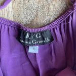 Karina Grimaldi  Silk Purple Mini Dress Small 100% Silk Halter Zip Front Made USA Photo 2