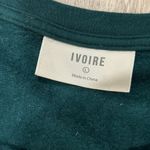 Ivoire Dark Green Long Sleeve Cropped T Shirt Front Twist Top Rayon Size L Size L Photo 2