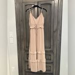 Wallflower Beige Ruffle Maxi Dress Size M Tan Size M Photo 2