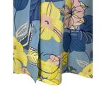 Blair Vtg Women's Shirt Floral Short Sleeve Small Button Up Blue Yellow Tropical Photo 7