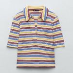 ZARA NWT  TEXTURED RIB POLO SHIRT STRIPED Photo 4