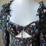 For Love & Lemons  Lexy Black Floral Long Sleeve Mini Dress Photo 3