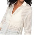 Lovestitch NEW  Summer Breeze Sheer Popover Tunic Cream Small Boho Beachy Light Photo 2