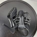 Caparros  Poet Womens Sandals Size 7.5 Black Glimmer Slingback Strappy Heels Photo 9