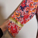 Cynthia Steffe Cynthia Rowley Red Gold Floral Boho Blouse Womens 1X Fall Peasant Flowy Shirt Photo 10