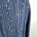 JM Collection  Woman Boho V Neck Front Button Closure Navy with Gold detail 3X Photo 2