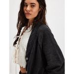 Free People Fresh Start Cardigan Size Medium Oversized Grey Oversize Button Knit Photo 8