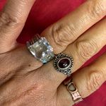 Elegant Silver over Brass and Ruby Gemstone Ring Photo 0