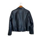 Vintage Uniform Leather Black Genuine Leather Zip Front Jacket Size L Photo 3