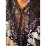 Linea Donatella Floral Lace Trim Slip Dress Midi Nightgown Purple Pink Black L Photo 5