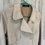 ZARA double breasted belted cream faux suede coat Photo 54