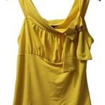 Hot Kiss Yellow Tank Top Sleeveless Bow Accent Casual Top Size M Photo 0