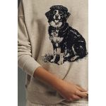 Anthropologie  Maeve Best In Show Dog Sweatshirt Size XS Grey Preppy Quirky Photo 8