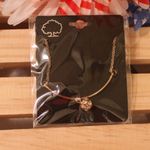 NEW Stone Ball & Bar Necklace Gold Tone Dangle Photo 1