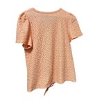 Loft Shirt Womens Medium Orange Button Up Long Sleeve Tie-Hem Textured Photo 2