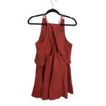 Free People  Dress Womens Medium Red Blue Striped Novelty Sleeveless Mini Cotton Photo 1
