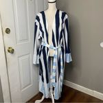 Eloquii  mixed striped blue‎ duster kimono cardigan light jacket size 24 Photo 2
